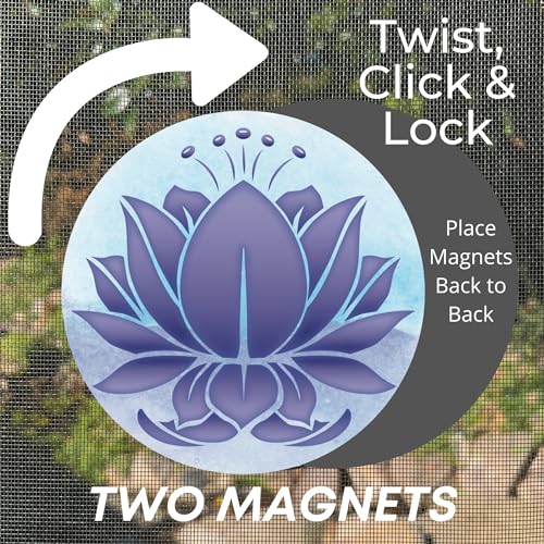 Screen Door Magnets Double Sided – Keep People, Kids, and Dogs from Running into a Screen Door. Saver - Robbins Aria Blue Lotus - color: Blue Lotus