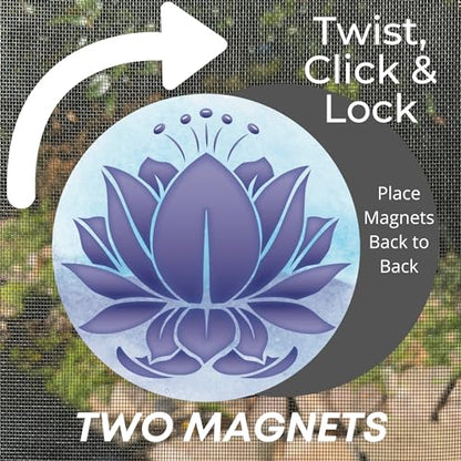 Screen Door Magnets Double Sided – Keep People, Kids, and Dogs from Running into a Screen Door. Saver - Robbins Aria Blue Lotus - color: Blue Lotus
