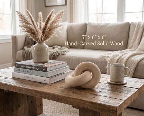 Coffee Table Decor Book Shelf Decor Accents Home Decor Console Table Decorative Items Living Room Wood Knot Decor Chain Link Decorations Beige - color: Beige