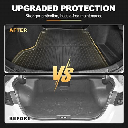 Floor Mats & Cargo Liner Custom Fit for Mazda 3 Sedan 2026-2019 (Not for Hatchback) - All Weather TPE Protection, Front/Rear Full Set, Black - style: 6)19-25 Mazda 3 Floor & Cargo Mats