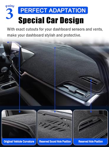 XITER Polyester Dashboard Cover Mat Carpet Dash Nonslip Sun Shade Mat Compatible For Toyota GR86 2022 2023 2024 - size: 2022-2024 GR86