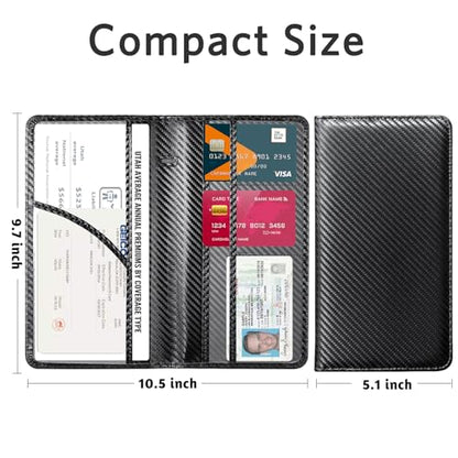 CoBak Car Registration and Insurance Holder - Vehicle Glove Box Car Organizer,Auto Truck Comparment Accessories Case with Magnetic Closure for Driver License,Cards - color: L-Fiber Black