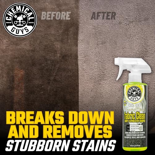Chemical Guys Sprayable Citrus Fabric Clean Carpet & Upholstery Cleaner (Car Carpets, Seats & Floor Mats), 16 fl oz, Citrus Scent + Induro 7 Heavy Duty Nifty Interior Brush - HOL463 - size: 16 Fl Oz (Pack of 1)