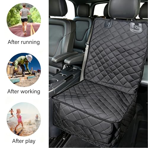 BFXM 2PCS Front Seat Cover, Full Protection Dog Car Seat Cover with Side Flaps, Waterproof Non-Slip Scratch-Resistant Captain Car Seat Covers, Seat Covers for SUVs, Cars, Trucks (Black*2) - color: black*2