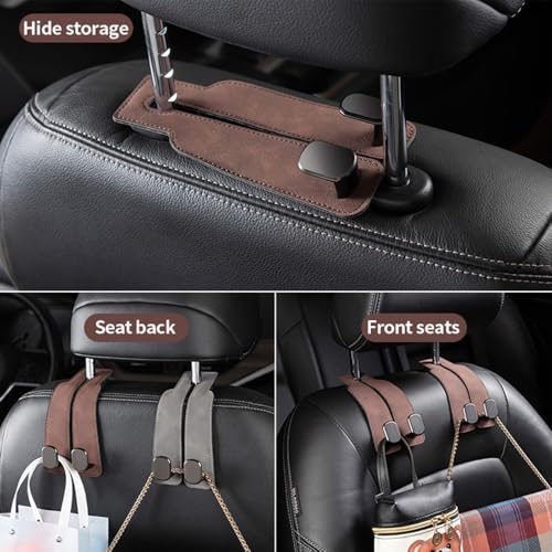 Car Hooks for Headrest,2PCS Car Seat Back Storage Hook for Headrest,Car Seat Multifunctional Bag Hook,Car Hooks for Purses,Bags,Handbags (Gray) - color: Gray