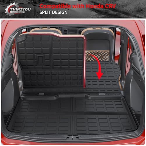 Floor Mats Compatible with 2023 2024 2025 2026 Honda CRV Cargo Mats Liner TPE Back Seat Cover Trunk Mats Fuel 2024 CR-V Accessories Non-Hybrid (Lower Deck, Trunk Mat+Backrest Mats+Floor Mats) - style: For Honda CRV Gas | 2023-2026
