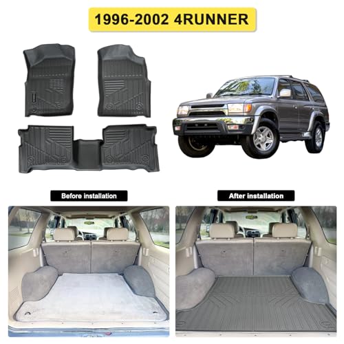 All-Weather Floor Mats for Toyota 4Runner (1996 1997 1998 1999 2000 2001 2002) - 3rd Gen 4Runner Customized Protection, Lasting Durability - size: 1996-02|Totota 4Runner|floor mats