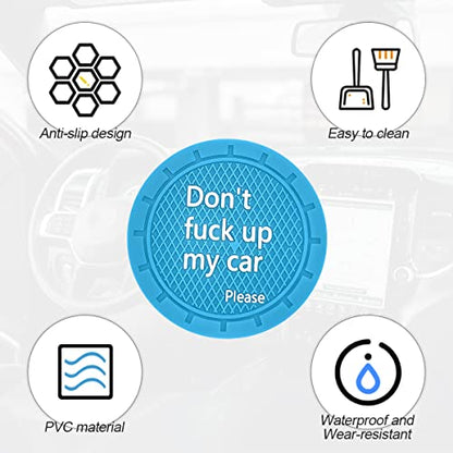Car Cup Coaster, 4Pcs 2.75 Inch Auto Cup Holder Insert Coasters, Anti-Slip Waterproof Embedded Drink Mat, Automotive Interior Accessories for Men and Women (D Light Blue/4PCS) - color: D Light Blue/4PCS