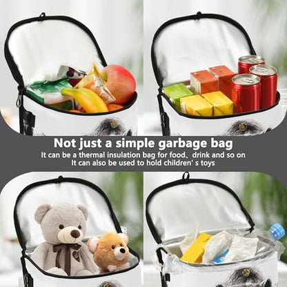 MNSRUU Car Trash Can with Lid, Bear Car Trash Bag Hanging Organizers and Storage for Front Back Seat, Leak-Proof Trash Bin - color: Bear A16970