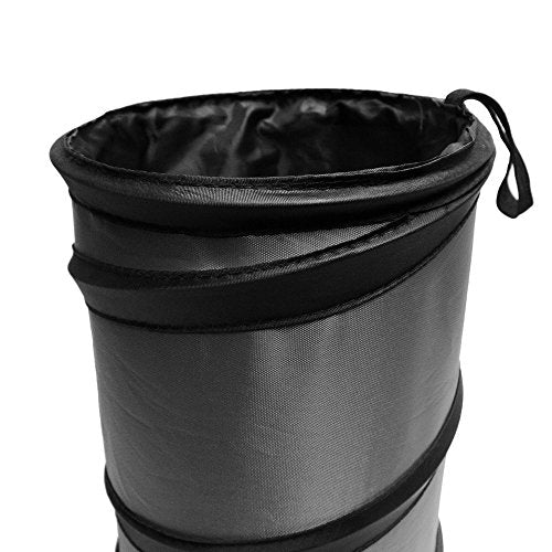 FH Group Automotive Waterproof Portable Collapsible Large Trash Can Garbage Container fits Most Cars,Polyethylene,SUVs,and Trucks Gray - color: Gray, style: Large