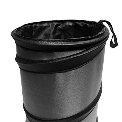 FH Group Automotive Waterproof Portable Collapsible Large Trash Can Garbage Container fits Most Cars,Polyethylene,SUVs,and Trucks Gray - color: Gray, style: Large