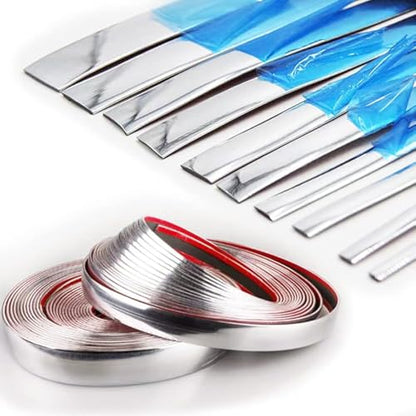 16Ft Chrome Silver Automotive Car Exterior and Interior Molding Trim Universal Bumper Window Door Body Side Decorative Strip Scratch-Proof (1 inch (25mm))