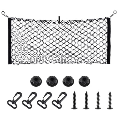 Amiss Cargo Net Stretchable, Car Exterior Accessories, Adjustable Elastic Trunk Storage Net with Hook for SUVs, Cars and Trucks (11.8"x 31.5") - size: 11.8×31.5 Inch