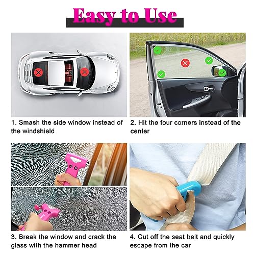 SINSEN Car Safety Hammer, Automotive Window Breaker and Seatbelt Cutter for Women, Roadside Emergency Kit, 3 in 1 Escape Tools, Road Trip Essential and Must Haves (1, Blue) - color: Blue, size: 1