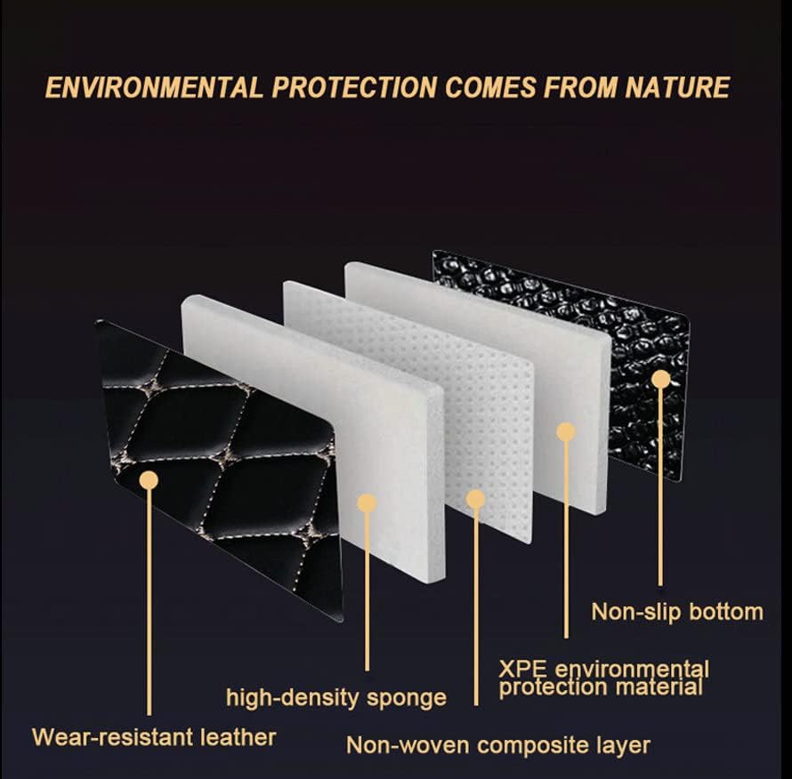 All-Weather car Floor Mats-Suitable for 98% of car Models Watherproof Leather car Floor mat (Black and Black) - color: Black and Black