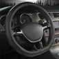 D Shape Steering Wheel Cover,Universal 14.5-15 Inch Car Black Leather Steering Wheel Wrap with Better Sport Grip for Men Women,Fit D Shaped Flat Bottom Steering Wheel - color: D Shape Black Leather