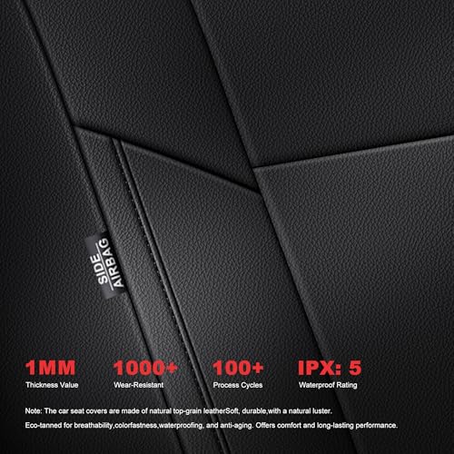 TTX LIGHTING Custom Fit for Toyota Camry Car Seat Covers 2012 2013 2014 2015 2016 2017 Full Set Waterproof Faux Leather Airbag Compatible Black - size: 4.Camry 2012-2017 5 Seat Full Set