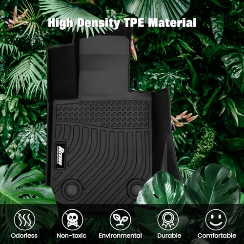 FREEMOTOR802 Compatible With 2019-2024 BMW 3-Series Sedan G20 RWD Floor Mats, Black 3D Molded Carpets Liner 1st 2nd Row Front Rear Protection Pad 3PC TPE Thermo Plastic Elastomer All Weather Protector - size: For BMW 3-Series Sedan G20 RWD 2019-2024