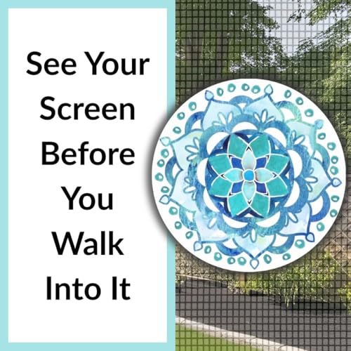 Screen Door Magnets Double Sided – Keep People, Kids, and Dogs from Running into The Screen Door - Robbins Aria Blue Mandala - color: Blue Mandala