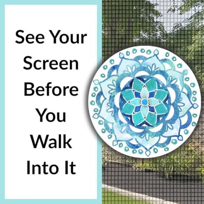 Screen Door Magnets Double Sided – Keep People, Kids, and Dogs from Running into The Screen Door - Robbins Aria Blue Mandala - color: Blue Mandala