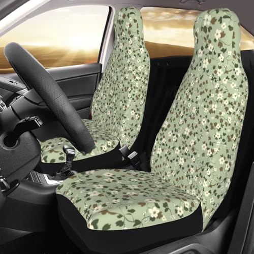 Green Leaf Seat Covers Cute Bucket Seat Cover Universial Fit for SUV Truck Van Sedans Auto Accessories Bucket Seat Covers Protectors Women Girls Men Set of 2 - color: Green Leaf