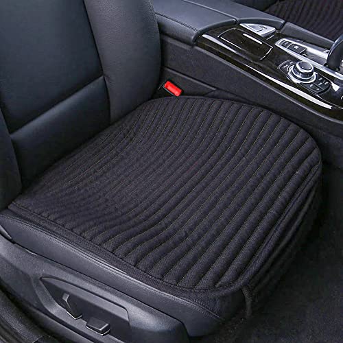 Car Seat Covers,2 Pack Car Seat Pads Cushions,Universal Bottom Car Seat Covers,Driver Car Seat Protector Buckwheat Hulls Anti-Skid Four Seasons General(2PC Black Front Seat) - color: Black/Black