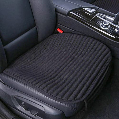Suninbox Car Seat Covers,2 Pack Car Seat Pads Cushions,Universal Bottom Car Seat Covers,Driver Car Seat Protector Buckwheat Hulls Anti-Skid Four Seasons General(2PC Black Front Seat) - color: Black/Black