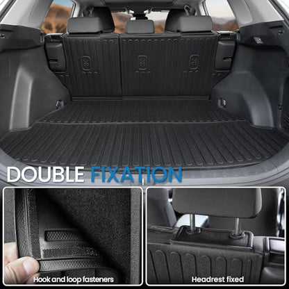 Cargo Mat with Backrest Mat for Toyota RAV4 2019-2024 2025 (Include Hybrid) Car Mat Accessories, All Weather TPE Trunk Cargo Liner Trunk Mat with Seat Back Mat (Trunk Mat with Backrest Mat)