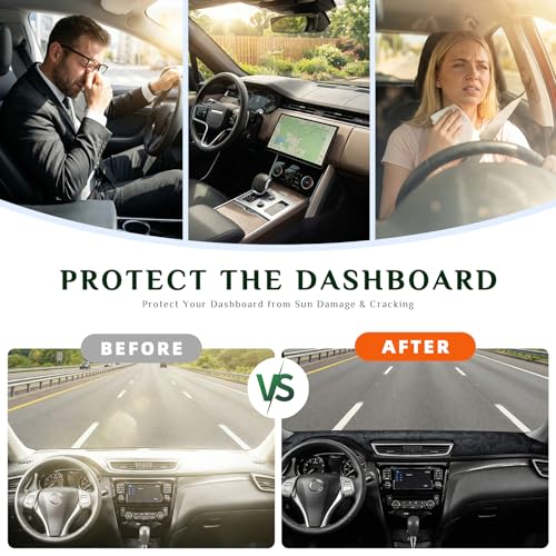 Dash Cover, Anti-Glare, Sun Protection, Dustproof, UV-Proof, Dashboard Covers, Interior Car Accessorie Fit for 2017-2022 KI-A Sportage, Black Patterned Flannel - color: Black Patterned Flannel, size: Fit for 2017-2022 KI-A Sportage