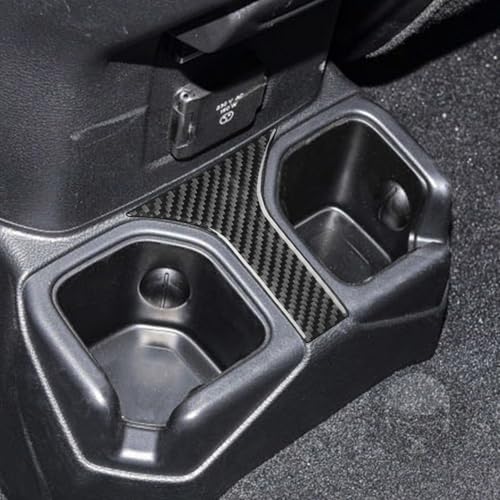 Car Rear Water Cap Holder Frame Cover Carbon Fiber Trim Stickers Compatible with Jeep Wrangler JL JLU Gladiator JT 2018 2019 2020 2021 2022 2023 2024 Interior Accessories - color: Black 20
