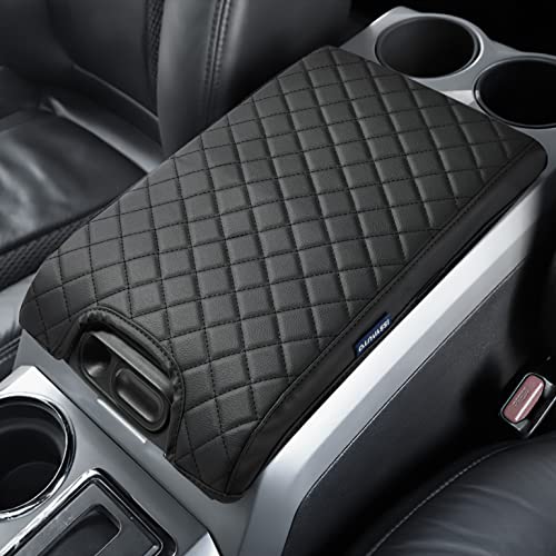 ISSYAUTO Center Console Cover Armrest lid Cover Compatible with 2009-2014 F150, Leather Arm Rest Covering for Car, Well-Make Durable Middle Console Cover Armrest Box Protective Cover - color: Leather[Full Cover the Console], size: 2009-2014 F150