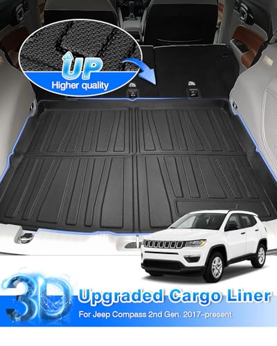 Cargo Liner for Jeep Compass 2017-2025 All Weather Trunk Mat for Compass Accessories Cargo Mat TPE Heavy Duty Anti-Slip - size: 6)Jeep Compass【2017-2025】