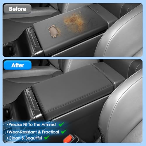 2026 RAV4 Center Console Cover wiht Privacy Pocket, for Toyota RAV4 (LE/SE/XLE Premium/Woodland/XSE/Limited/GR Sport), Waterproof &Comfy Leather Armrest Cover 2026 RAV4 Accessories