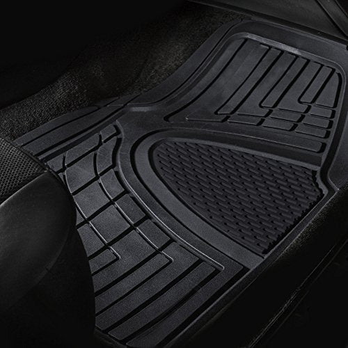 FH Group Automotive Floor Mats Universal Fit Climaproof for All Weather Protection Heavy Duty Rubber fits Most Cars, SUVs, and Trucks, Trim to Fit Black - color: Black