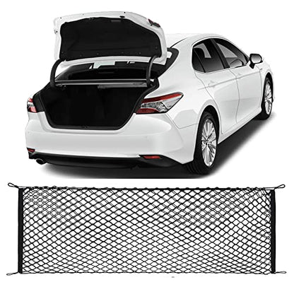 Car Rear Cargo Net, Adjustable Elastic Storage Organizer Net, Trunk Cargo Storage Net Compatible with 2018 2019 2020 2021 2022 2023 2024 2025 2026 Toyota Camry All Model