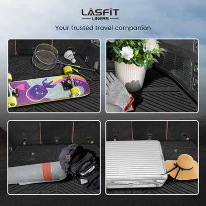 LASFIT Trunk Mat & Backrest Mats for Lincoln Aviator 2026 2025 2024 2023 2022 2021 2020, All Weather TPE Custom Fit Cargo Liner for Aviator Cargo Mat 2020-2026, Black, Easy to Clean - size: 2020-2026|For Lincoln Aviator|Trunk&Backrest Mats