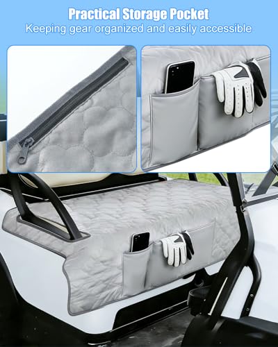 Heated Golf Cart Seat Cover, Golf Cart Seat Towel Blanket Compatible with EZGO Yamaha Club Car and Most 2 to 3 Seats, Non-Slip Winter Warmth and Summer Heat Insulation, 52×32 Inch