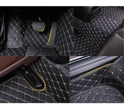 Custom Personalized Floor Mats for Cars，Luxury Full Coverage All Weather Car Floor Mats，Anti-Slip Leather Car Mat Set ，Custom Floor Mats for 99% of Cars, Trucks & SUVs (Pure Black)