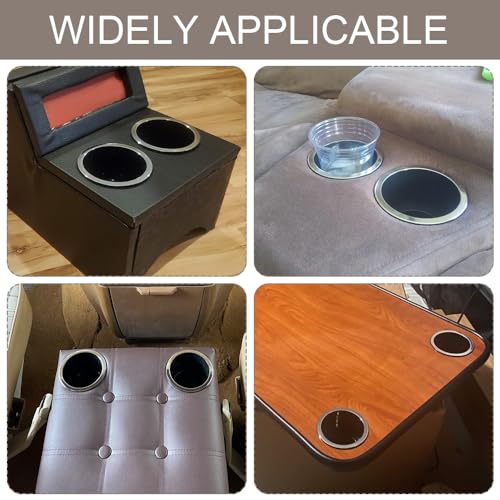 2PCS Cup Holder Insert, Automotive Cup Holders, Large Capacity Plastic Vehicle Cups Holder Insert Replacement, Portable Recessed Plastic Vehicle Drink Can Adapter Universal for RV Boats Sofas