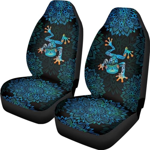 Car Seat Covers Front Seats Only Bucket Seat Protector Universal Fit Most Truck SUV Vans Aesthetic Car Accessories Automotive Interior Decor(2 Pack)（Frog 58） - color: Frog 58
