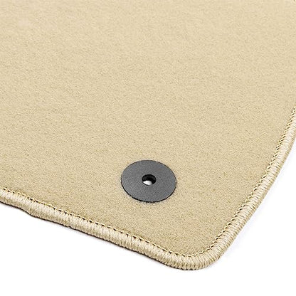 IKON MOTORSPORTS, Floor Mats Compatible with 2015-2019 Ford Explorer, Beige Nylon Front & Rear Row Liners Carpet 4PCS Full Set, 2016 2017 2018