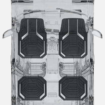 PIC AUTO Heavy Duty Rubber Floor Mats, Silver Aluminum Film Car Mats Set, Front and Rear Car Mats with Anti-Slip Backing, All Weather Protection, Trim-to-Fit for Automotive SUV, Sedan, Van - color: Silver