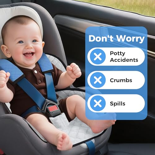 2 Pack Car Potty Training Seat Protector, Waterproof Toddler Car Seat Potty Training Cover, Piddle Pads & Liners for Baby Stroller, Booster & Travel,Non-Slip Pee Protector for Carseat (Grey)
