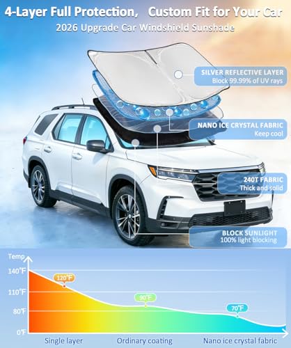 Sun Shade Sunshade for BMW X3 2018-2025 2026 Windshield Cover, 4-Layer Front Window Shade Custom fit X3 Base, xDrive28i, xDrive35i, M Sport SUV Sun Visor 240T Shade Blocks UV Rays Car Accessories - size: for BMW X3 2018 - 2026