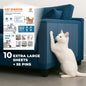 Large Cat Scratch Furniture Protector, 10 Pcs Transparent Couch Protector from Cat Claws, Single-Sided Self-Adhesive Anti-Pet Deterrent Sofa Protector with 55 Pins for Walls & Doors, 17IN