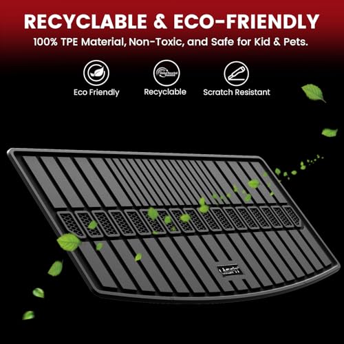LASFIT Cargo Mat for Jeep Grand Cherokee L 2021-2025 2026, Black | 6 Seaters and 7 Seaters, Custom Fit Accessories, Trunk Mat, All Weather, TPE - style: Grand Cherokee L 2021-2026 Cargo Mat