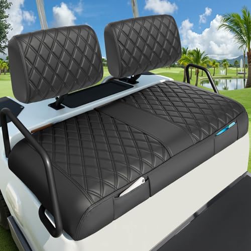 Golf Cart Seat Covers Front for Yamaha G2 G8 G9 G11 G14 G16 G19 G20 G22 Golf Carts Made Thick Premium Marine Leather with Custom Diamond Anti-Scratch/Anti-Fading/Easy to Install - style: Fit YAMAHA G2 G8 G9 G11 G14 G16 G19 G20 G22