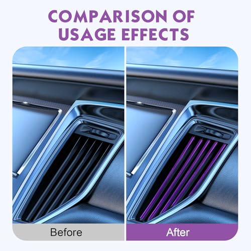 20PCS Car Vent Outlet Trim, Waterproof Car Air Conditioner Decoration Strip for Vent Outlet, Flexible Bendable Auto Air Conditioning Vents Decorative Strip, Universal for Most Vehicles(Purple)