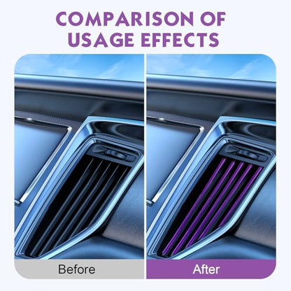 20PCS Car Vent Outlet Trim, Waterproof Car Air Conditioner Decoration Strip for Vent Outlet, Flexible Bendable Auto Air Conditioning Vents Decorative Strip, Universal for Most Vehicles(Purple)