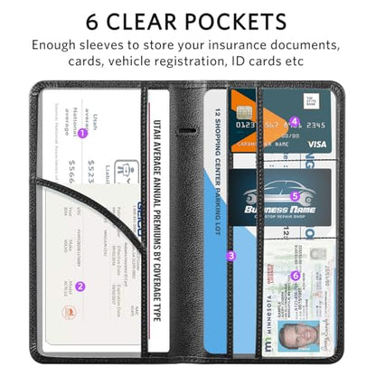 CoBak Car Registration and Insurance Holder - Vehicle Glove Box Car Organizer,Auto Truck Comparment Accessories Case with Magnetic Closure for Driver License,Cards - color: L-Route Peak Black